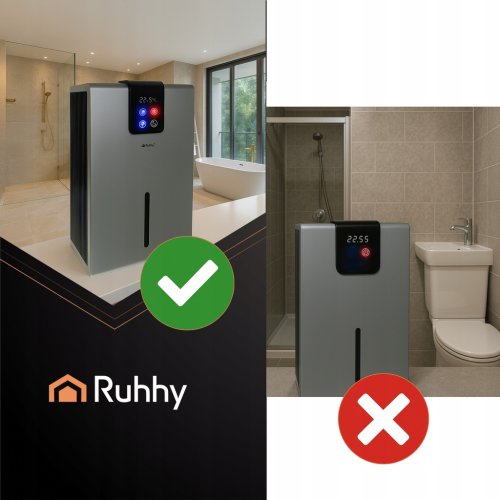 Ruhhy 26496 Odvlhčovač vzduchu 90 W, 2200 ml, stříbrná