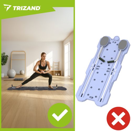 Trizand 26343 Multifunkční Pilates cvičící deska pro efektivní trénink s počítadlem, skládací, šedá
