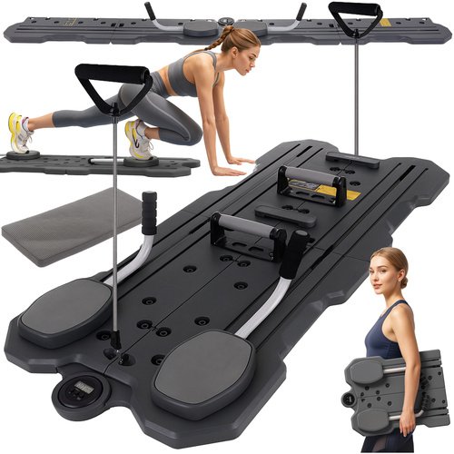 Trizand 26343 Multifunkční Pilates cvičící deska pro efektivní trénink s počítadlem, skládací, šedá