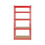 Rebel RB-1251 Kovový skladovací regál, 5 polic, 180 x 90 x 40 cm,  750 kg, červená