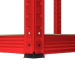 Rebel RB-1251 Kovový skladovací regál, 5 polic, 180 x 90 x 40 cm,  750 kg, červená