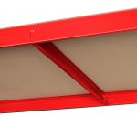 Rebel RB-1251 Kovový skladovací regál, 5 polic, 180 x 90 x 40 cm,  750 kg, červená