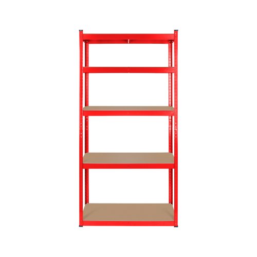 Rebel RB-1251 Kovový skladovací regál, 5 polic, 180 x 90 x 40 cm,  750 kg, červená