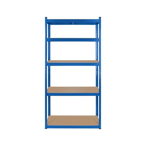 Rebel RB-1251 Kovový skladovací regál, 5 polic, 180 x 90 x 40 cm, 750 kg, modrá