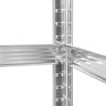 Rebel RB-1250 Kovový skladovací regál, 5 polic, 180 x 90 x 40 cm,  875 kg, stříbrná