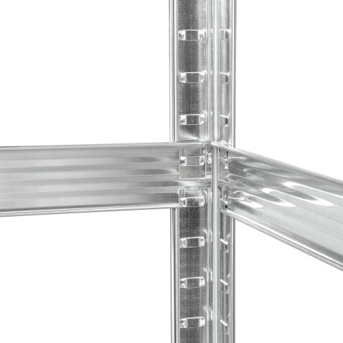 Rebel RB-1250 Kovový skladovací regál, 5 polic, 180 x 90 x 40 cm,  875 kg, stříbrná