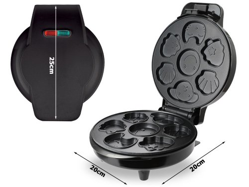 Verk 07254 Vaflovač 1200 W, 7 vaflí, zvieratá, čierny