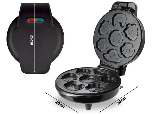 Verk 07254 Vaflovač 1200 W, 7 vaflí, zvířátka, černý