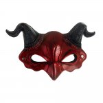 Ruhhy 26123 Ďábelská maska s rohy HALLOWEEN, červená