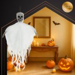 Ruhhy 26124 Bílá závěsná kostra, HALLOWEEN   