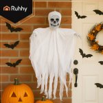 Ruhhy 26124 Bílá závěsná kostra, HALLOWEEN   