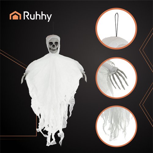 Ruhhy 26124 Bílá závěsná kostra, HALLOWEEN   