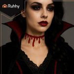 Ruhhy 26143 Náhrdelník v tvare kvapkajúcej krvi, HALLOWEEN