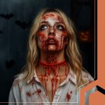 Ruhhy 26143 Náhrdelník v tvare kvapkajúcej krvi, HALLOWEEN