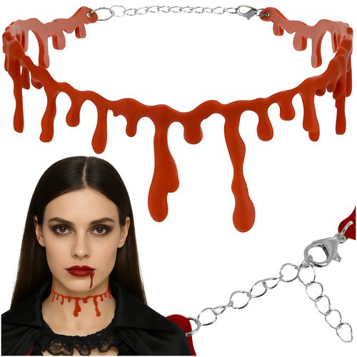 Ruhhy 26143 Náhrdelník v tvare kvapkajúcej krvi, HALLOWEEN