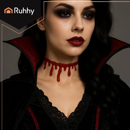 Ruhhy 26143 Náhrdelník v tvare kvapkajúcej krvi, HALLOWEEN