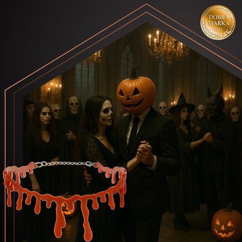 Ruhhy 26143 Náhrdelník v tvare kvapkajúcej krvi, HALLOWEEN