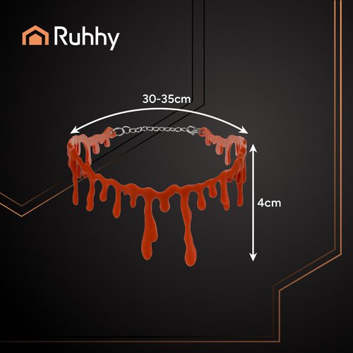 Ruhhy 26143 Náhrdelník v tvare kvapkajúcej krvi, HALLOWEEN