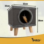 Purlov 26215 Kočičí domeček na nožkách se škrabadlem 