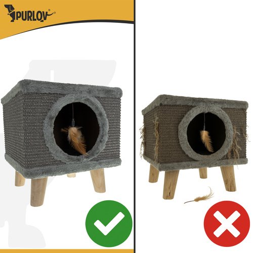 Purlov 26215 Kočičí domeček na nožkách se škrabadlem 