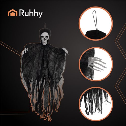 Ruhhy 26125 Čierna závesná kostra, HALLOWEEN