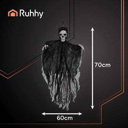 Ruhhy 26125 Čierna závesná kostra, HALLOWEEN