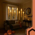 Ruhhy 26177 LED Plovoucí svíčky s kouzelnou hůlkou, 12 ks, Halloween