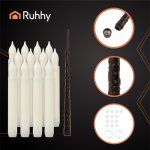 Ruhhy 26177 LED Plovoucí svíčky s kouzelnou hůlkou, 12 ks, Halloween