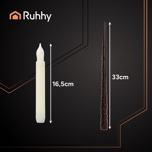 Ruhhy 26177 LED Plovoucí svíčky s kouzelnou hůlkou, 12 ks, Halloween