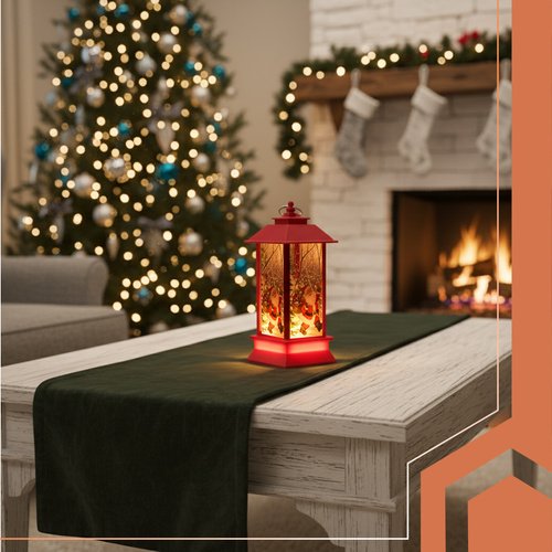 Ruhhy 26752 LED vánoční lucerna 12,5 cm, červená