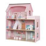 Kruzzel 26364 Domeček pro panenky XXL s LED osvětlením, dřevěný