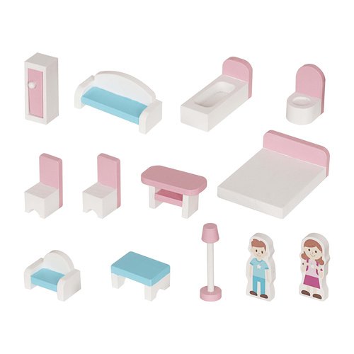 Kruzzel 26364 Domeček pro panenky XXL s LED osvětlením, dřevěný