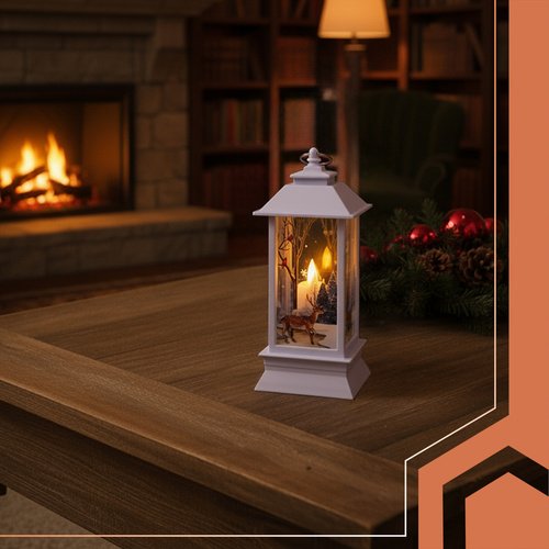 Ruhhy 26753 LED vianočný lampáš 12,5 cm, biely