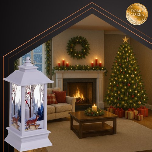 Ruhhy 26753 LED vianočný lampáš 12,5 cm, biely