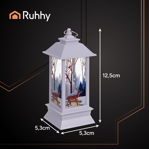 Ruhhy 26753 LED vianočný lampáš 12,5 cm, biely