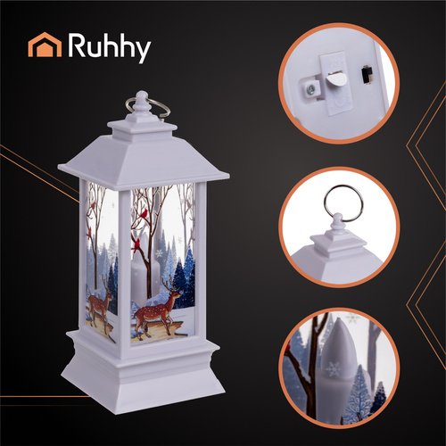 Ruhhy 26753 LED vianočný lampáš 12,5 cm, biely