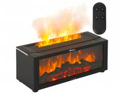 Ruhhy 26453 Dekoratívny zvlhčovač vzduchu RGB LED s efektom plameňa, čierny