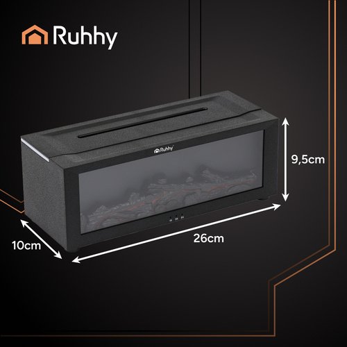 Ruhhy 26453 Dekoratívny zvlhčovač vzduchu RGB LED s efektom plameňa, čierny