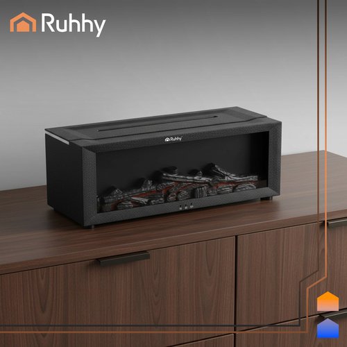 Ruhhy 26453 Dekoratívny zvlhčovač vzduchu RGB LED s efektom plameňa, čierny