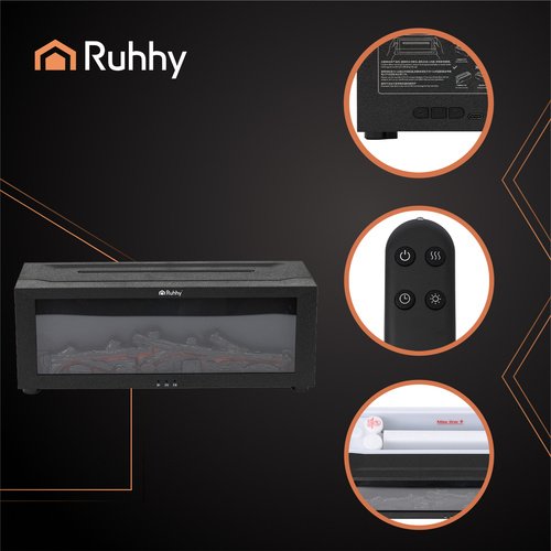 Ruhhy 26453 Dekoratívny zvlhčovač vzduchu RGB LED s efektom plameňa, čierny