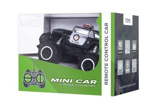 Rebel ZAB0113 Terénní Mini RC Auto POLICE, dálkové ovládání (1:43)