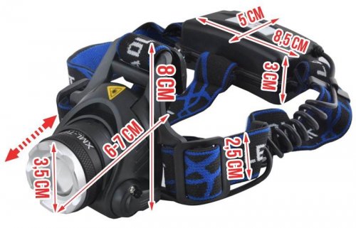 ISO 39 Čelovka High Power ZOOM CREE LED XML-T6