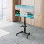 Cabletech UCH0218 Mobilní držák na kolečkách pro televizory 32” – 55”, černý