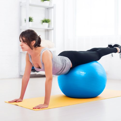 Rebel RBA-3102 Gymnastický míč 75 cm s ruční pumpičkou, modrý