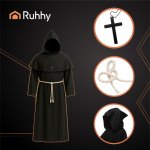 Ruhhy 26175 Karnevalový kostým mnícha XL/XXL, čierny
