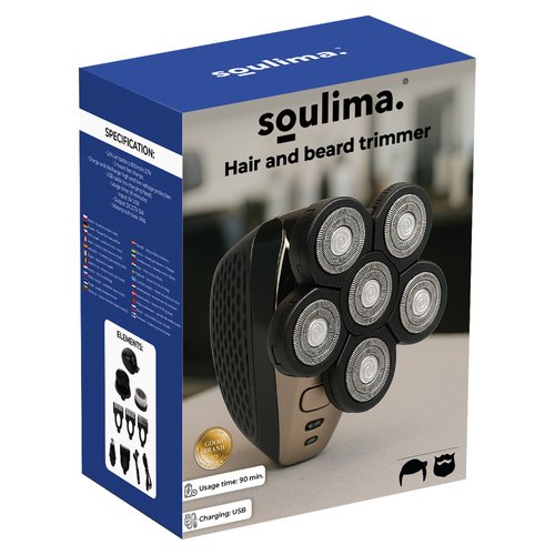 Soulima 26423 Rotačný holiaci strojček a zastrihávač 7 v 1, čierny
