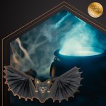 Ruhhy 26126 Závesný netopier - halloweenska dekorácia, 60 cm