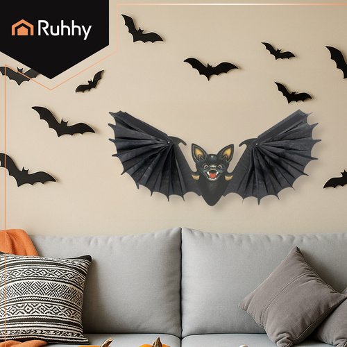 Ruhhy 26126 Závesný netopier - halloweenska dekorácia, 60 cm