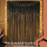 Ruhhy 26172 Dekorativní závěs, fotostěna, 200 x 100 cm, černý