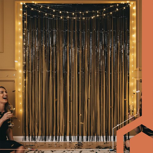 Ruhhy 26172 Dekorativní závěs, fotostěna, 200 x 100 cm, černý